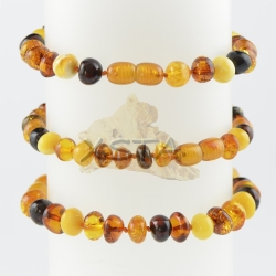 Baltic amber beads multi-colour clasp